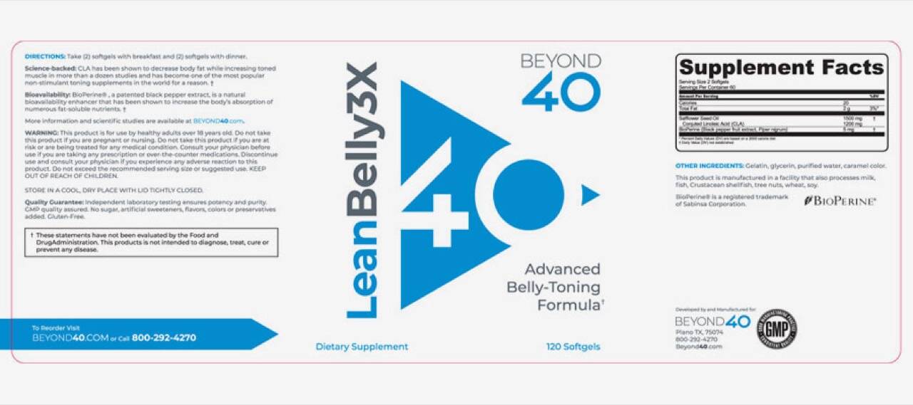 Lean Belly 3X Supplement Facts